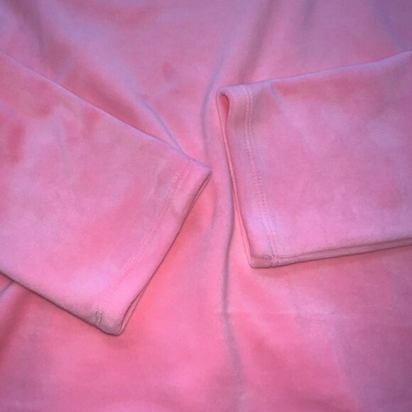 Juicy Couture Pink Velour V-Neck Pullover Sweatshirt Womens Size XXL - Picture 5 of 7